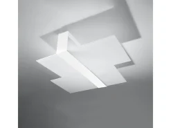 Sollux Lighting Plafón-Lámparas de techo Verre moderno de acero/vidrio - 2 fuentes luminosas 3000K - L.65 x A.11 cm - Blanco