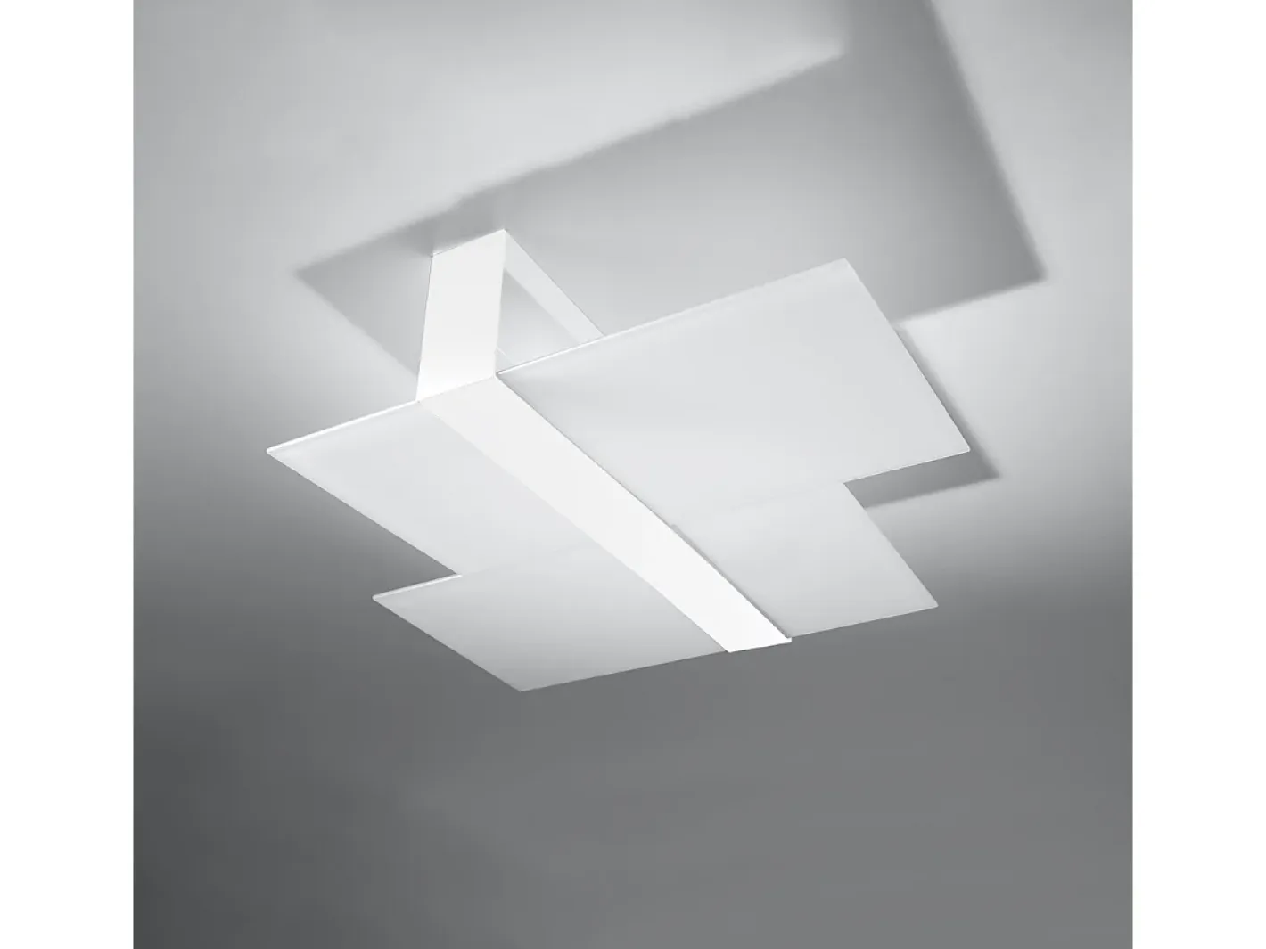 Sollux Lighting Plafón-Lámparas de techo Verre moderno de acero/vidrio - 2 fuentes luminosas 3000K - L.65 x A.11 cm - Blanco