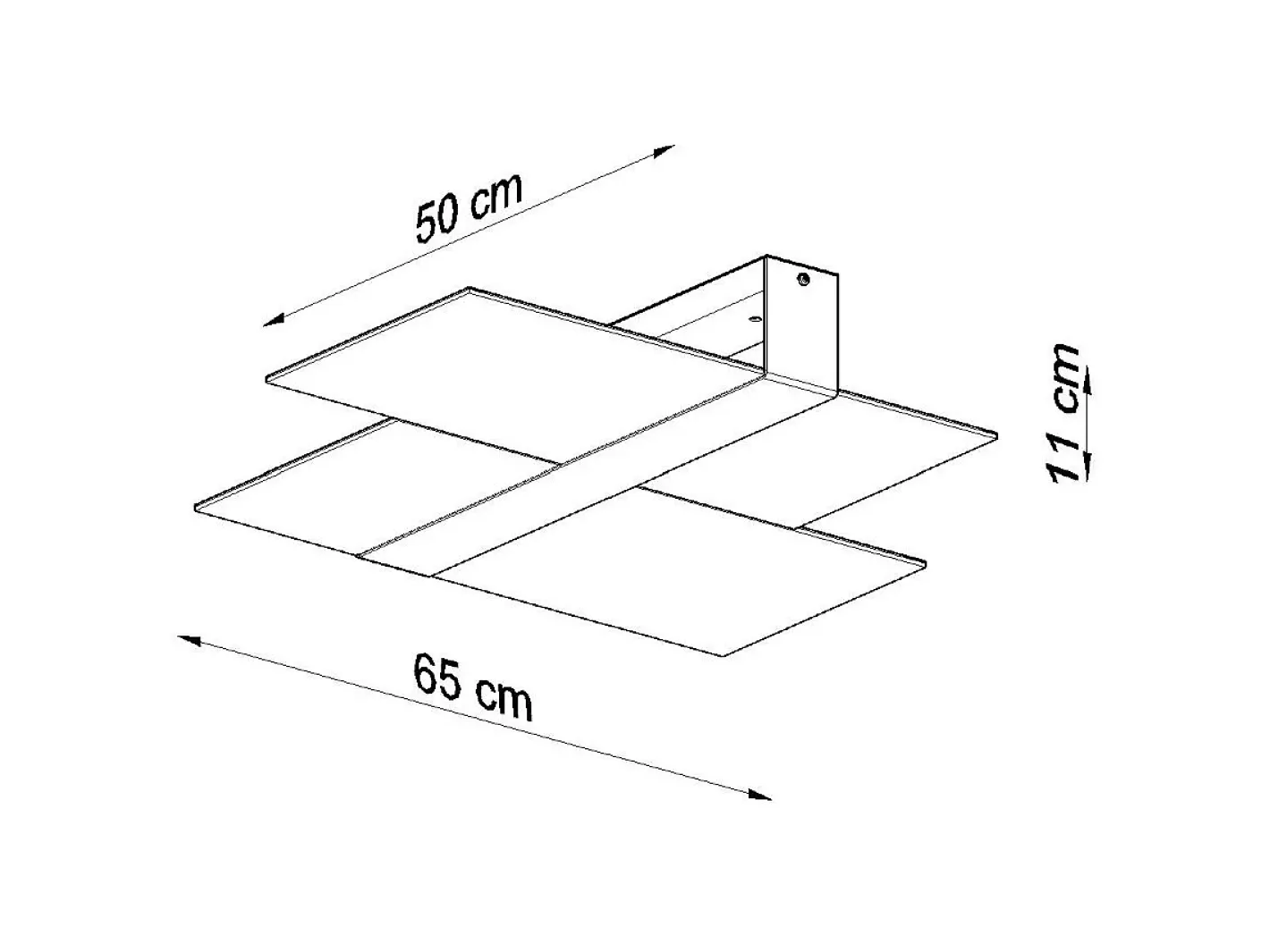 Sollux Lighting Plafón-Lámparas de techo Verre moderno de acero/vidrio - 2 fuentes luminosas 4000K - L.65 x A.11 cm - cromo/blanco Gris