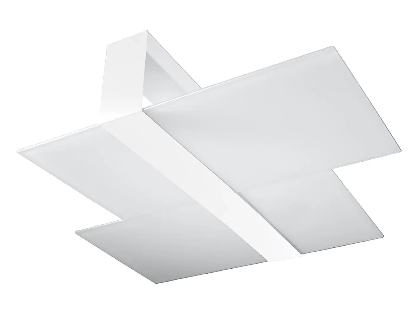 Sollux Lighting Plafón-Lámparas de techo Verre moderno de acero/vidrio - 2 fuentes luminosas 4000K - L.65 x A.11 cm - Blanco