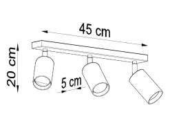 Sollux Lighting Plafón-Lámparas de techo Vorix escandinavo de madera - 3 fuentes luminosas 3000K - L.45 x A.20 cm - madera natural Color natural claro