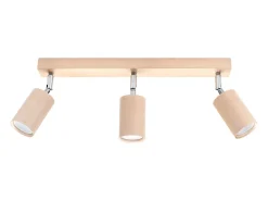 Sollux Lighting Plafón-Lámparas de techo Vorix escandinavo de madera - 3 fuentes luminosas 3000K - L.45 x A.20 cm - madera natural Color natural claro