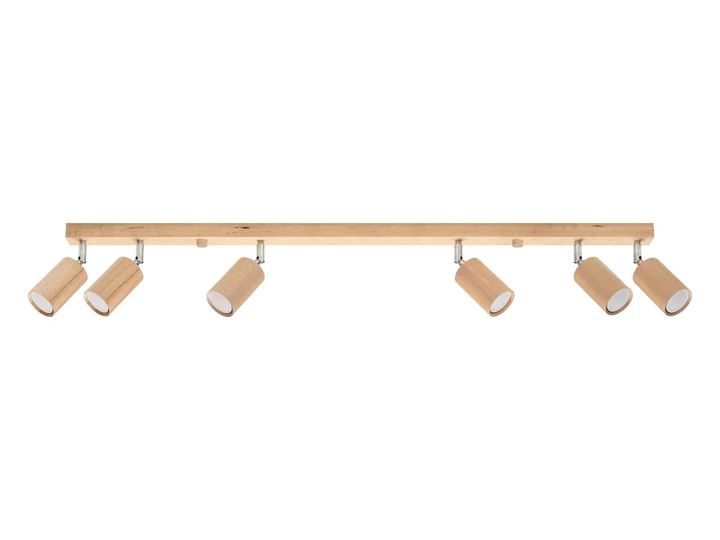 Sollux Lighting Plafón-Lámparas de techo Vorix escandinavo de madera - 6 fuentes luminosas 4000K - L.120 x A.20 cm - roble Marru00f3n