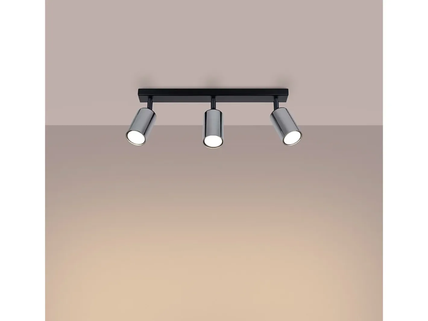 Discount Sollux Lighting Lámparas De Techo Winx Moderno De Acero - 3 Fuentes Luminosas - L.45 X A.18,5 Cm - /Cromo Negro