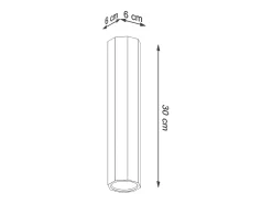 Sollux Lighting Plafón-Lámparas de techo Xenor escandinavo de madera - 1 fuentes luminosas 3000K - L.6 x A.30 cm - roble Marru00f3n