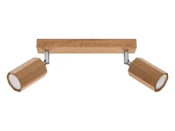 Sollux Lighting Plafón-Lámparas de techo Xenor escandinavo de madera - 2 fuentes luminosas 3000K - L.30 x A.20 cm - roble Marru00f3n