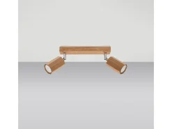 Sollux Lighting Plafón-Lámparas de techo Xenor escandinavo de madera - 2 fuentes luminosas 3000K - L.30 x A.20 cm - roble Marru00f3n