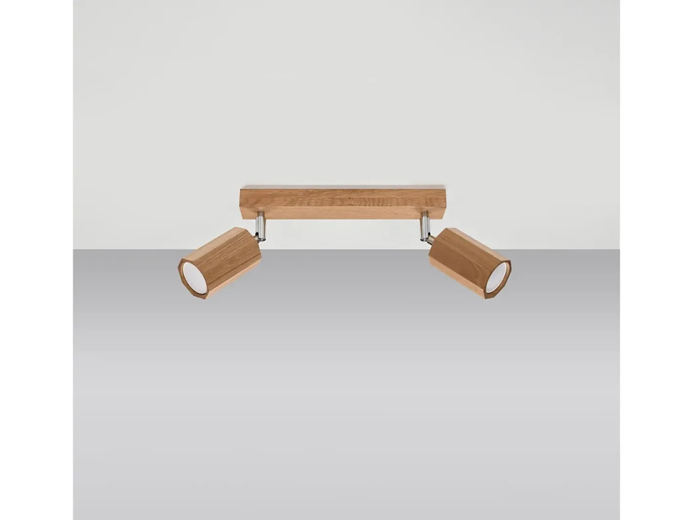 Sollux Lighting Plafón-Lámparas de techo Xenor escandinavo de madera - 2 fuentes luminosas 3000K - L.30 x A.20 cm - roble Marru00f3n