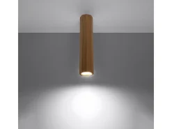 Sollux Lighting Plafón-Lámparas de techo Xenor escandinavo de madera - 1 fuentes luminosas 4000K - L.6 x A.30 cm - roble Marru00f3n