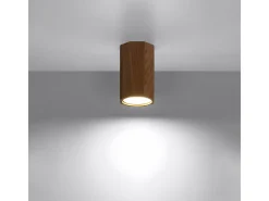 Hot Sollux Lighting Lámparas de techo Xenor escandinavo de madera - 1 fuentes luminosas 4000K - L.6 x A.10 cm - roble Marru00f3n