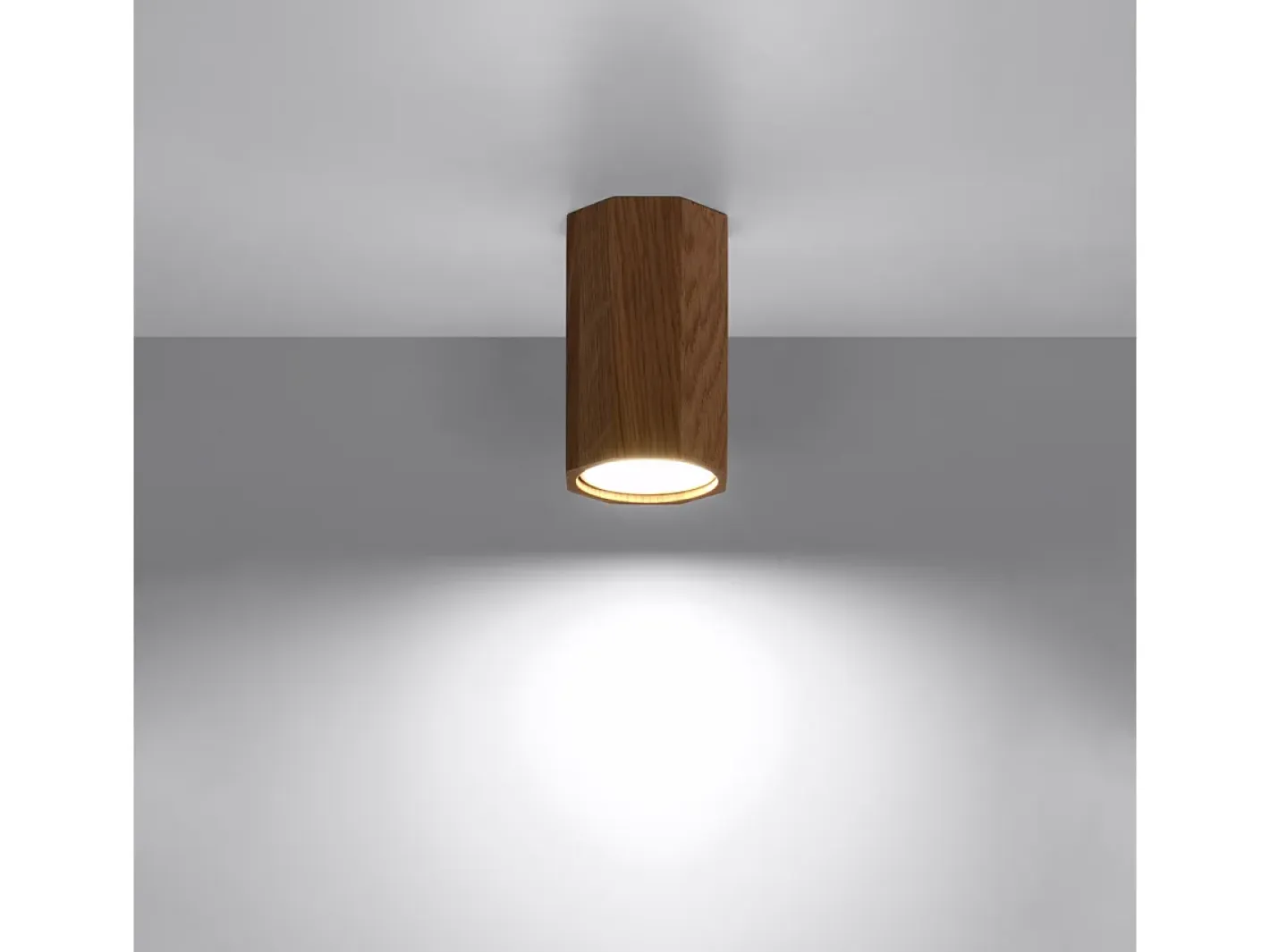Hot Sollux Lighting Lámparas de techo Xenor escandinavo de madera - 1 fuentes luminosas 4000K - L.6 x A.10 cm - roble Marru00f3n