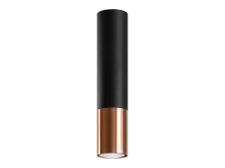 Best Sollux Lighting Lámparas de techo Zarpex moderno de acero - 1 fuentes luminosas 4000K - L.6 x A.29 cm - /cobre Negro