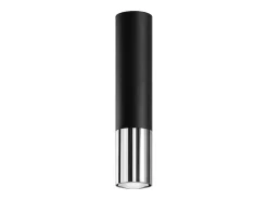 Sollux Lighting Plafón-Lámparas de techo Zarpex moderno de acero - 1 fuentes luminosas 4000K - L.6 x A.29 cm - /cromo Negro