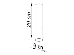 Sollux Lighting Plafón-Lámparas de techo Zarpex moderno de acero - 1 fuentes luminosas 4000K - L.6 x A.29 cm - /cromo Negro