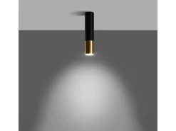 Sollux Lighting Lámparas de techo Zarpex moderno de acero - 1 fuentes luminosas 4000K - L.6 x A.29 cm - oro Negro Sale