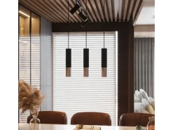 Sollux Lighting Plafón-Lámparas de techo Zarpex moderno de acero - 1 fuentes luminosas 3000K - L.6 x A.29 cm - /cobre Negro