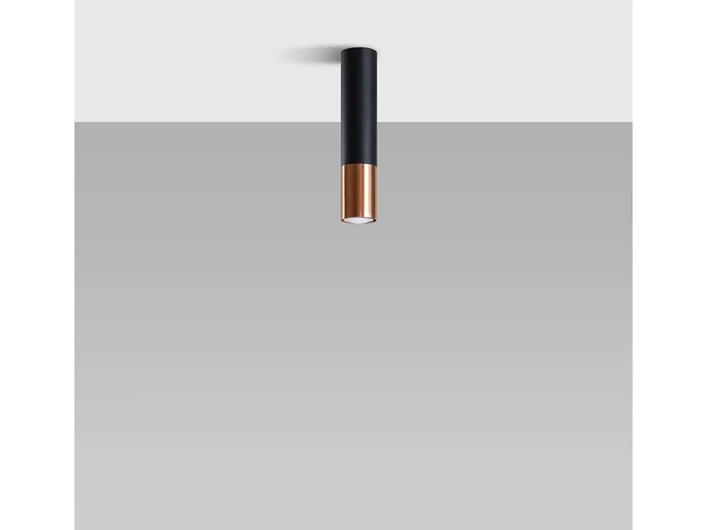 Sollux Lighting Plafón-Lámparas de techo Zarpex moderno de acero - 1 fuentes luminosas 3000K - L.6 x A.29 cm - /cobre Negro