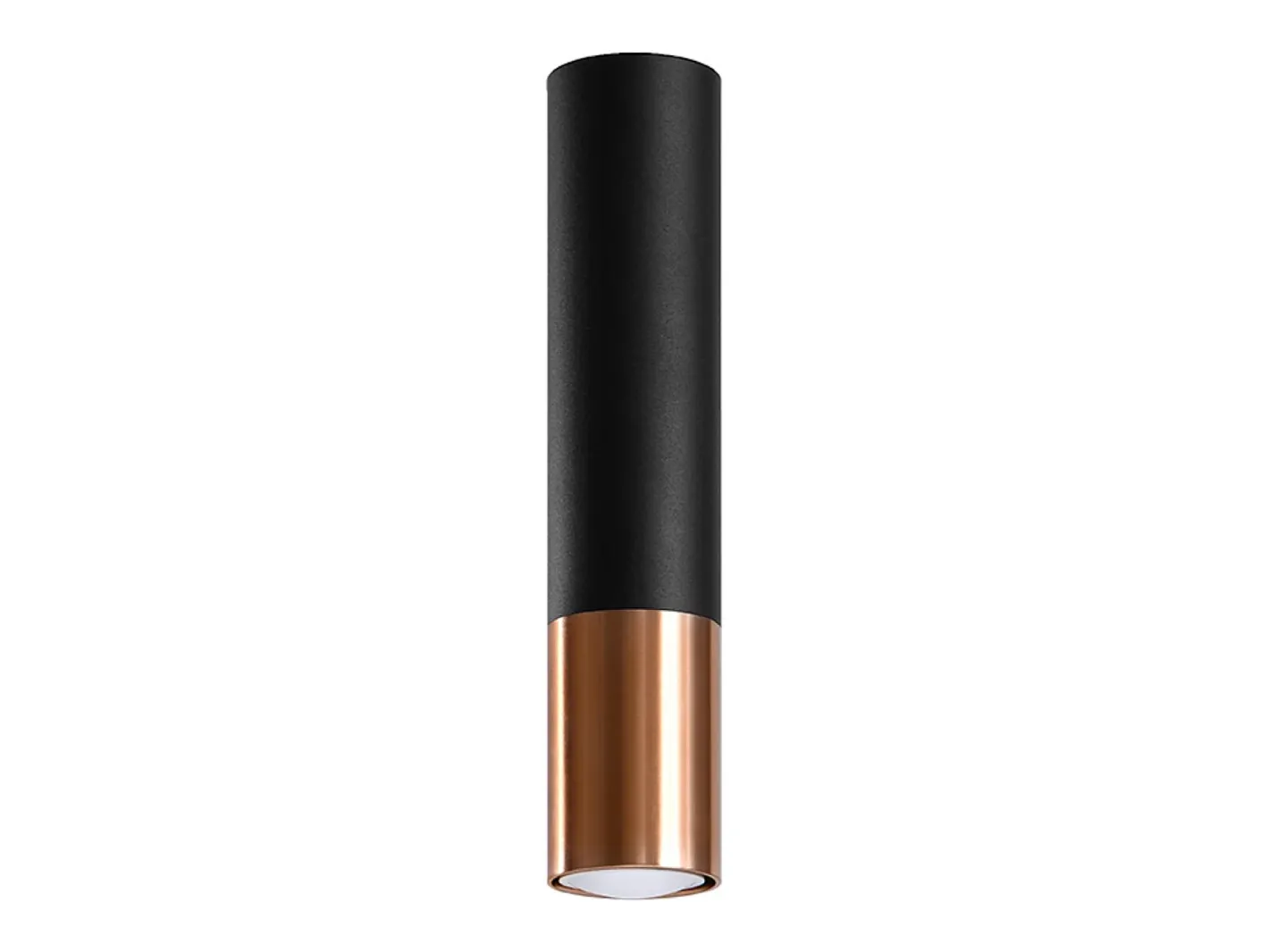 Sollux Lighting Plafón-Lámparas de techo Zarpex moderno de acero - 1 fuentes luminosas 3000K - L.6 x A.29 cm - /cobre Negro
