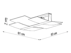 New Sollux Lighting Lámparas de techo Zelora moderno de acero/vidrio - 3 fuentes luminosas 4000K - L.61 x A.7 cm - Blanco
