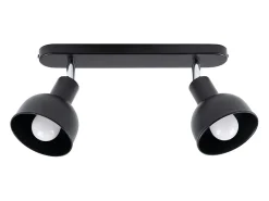 Sollux Lighting Lámparas de techo Zenda desván de acero - 2 fuentes luminosas 3000K - L.47 x A.18,5 cm - Negro Best