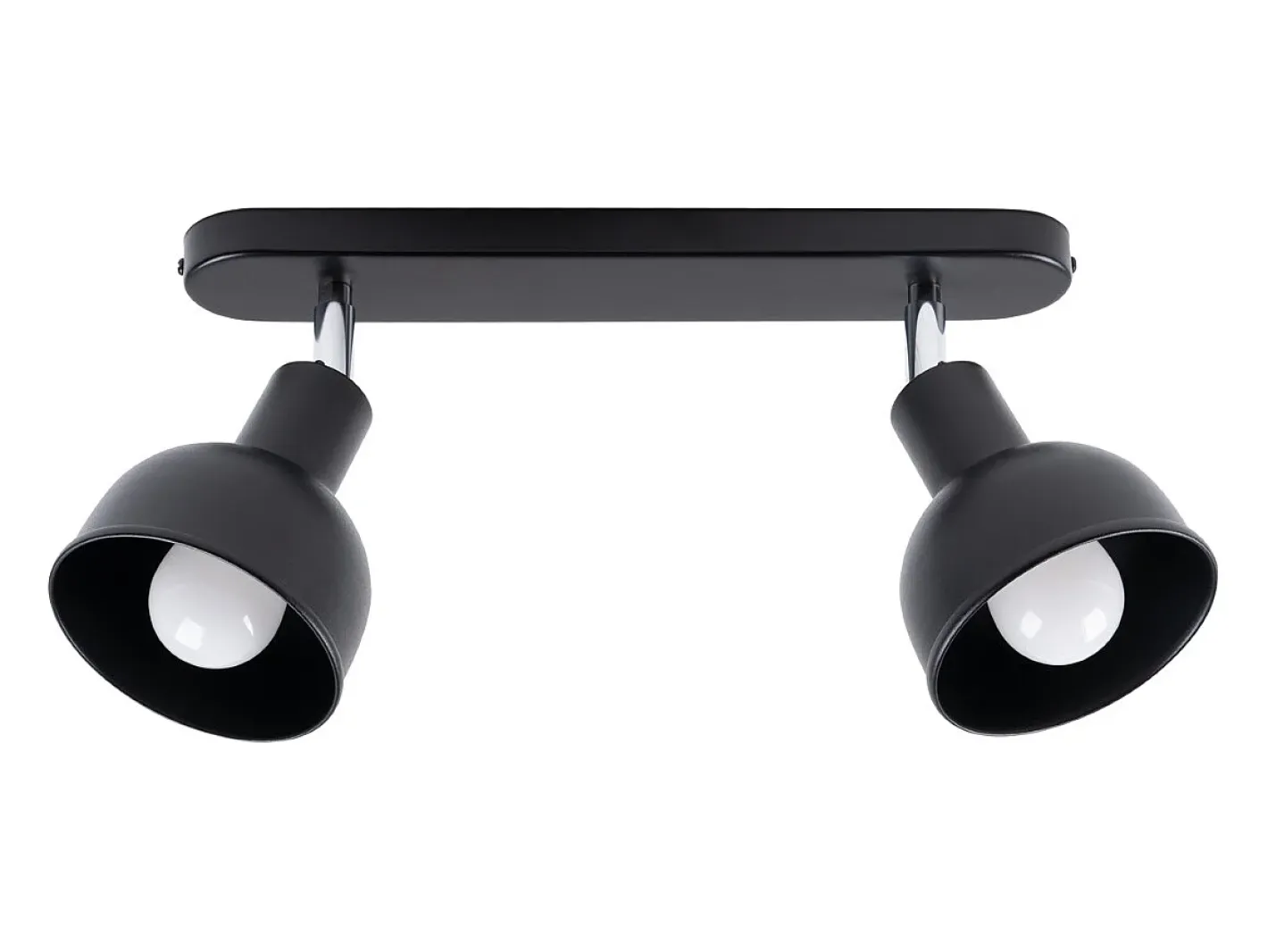 Sollux Lighting Lámparas de techo Zenda desván de acero - 2 fuentes luminosas 3000K - L.47 x A.18,5 cm - Negro Best