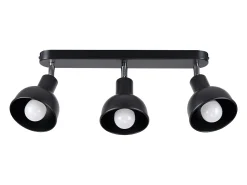 Sollux Lighting Lámparas de techo Zenda desván de acero - 3 fuentes luminosas 4000K - L.59 x A.18,5 cm - Negro New