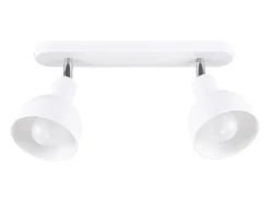Sollux Lighting Lámparas de techo Zenda desván de acero - 2 fuentes luminosas 3000K - L.47 x A.18,5 cm - Blanco Outlet