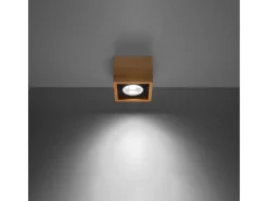 Sollux Lighting Lámparas de techo Zentra escandinavo de madera - 1 fuentes luminosas 4000K - L.14 x A.10 cm - madera natural Color natural claro Discount