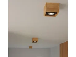 Sollux Lighting Lámparas de techo Zentra escandinavo de madera - 1 fuentes luminosas 4000K - L.14 x A.10 cm - madera natural Color natural claro Discount