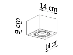 Sollux Lighting Plafón-Lámparas de techo Zentra industrial de concreto - 1 fuentes luminosas 4000K - L.14 x A.9 cm - Gris