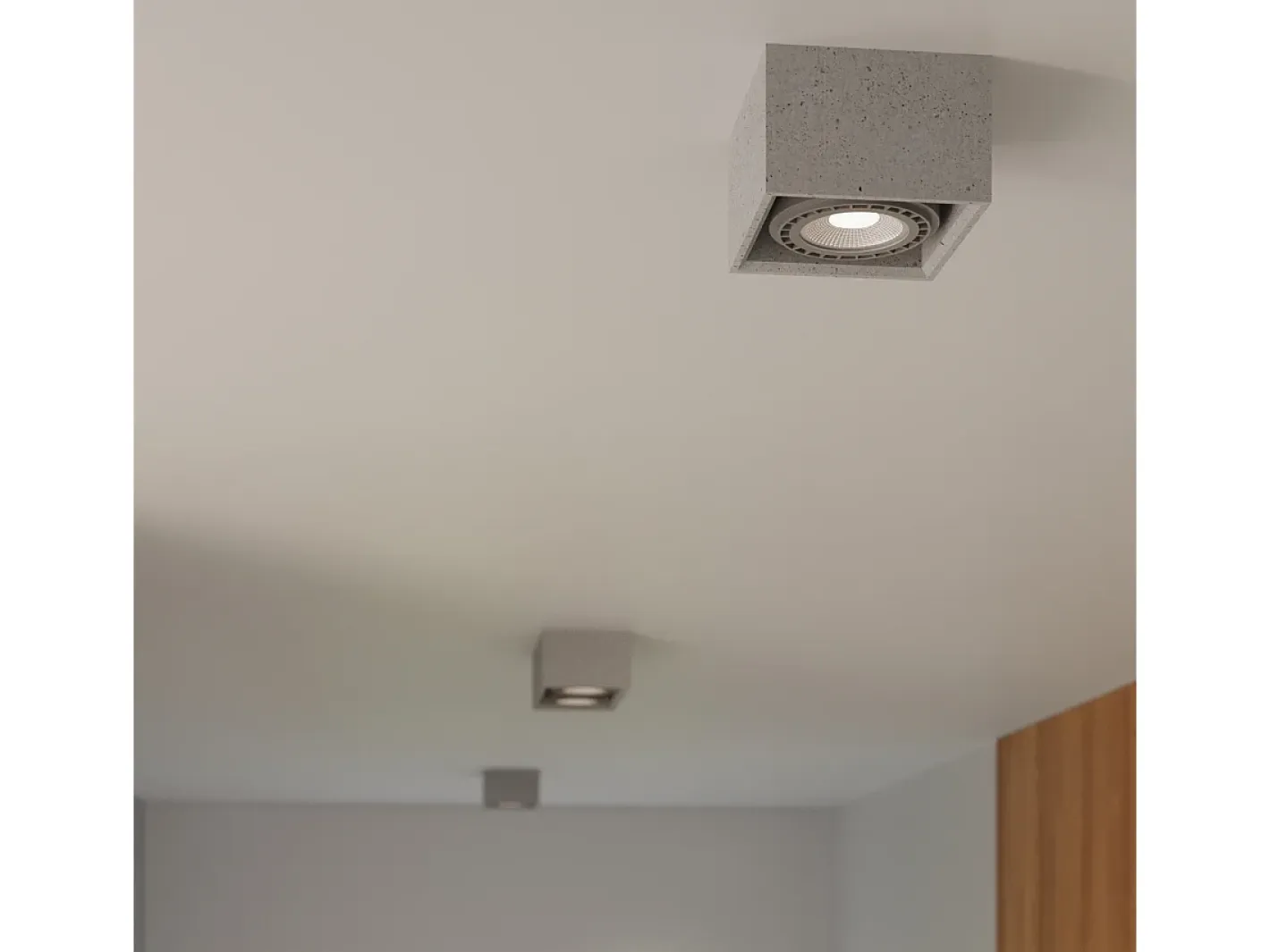 Sollux Lighting Plafón-Lámparas de techo Zentra industrial de concreto - 2 fuentes luminosas 4000K - L.27 x A.9 cm - Gris