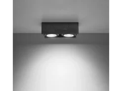 Sollux Lighting Plafón-Lámparas de techo Zentra industrial de concreto - 2 fuentes luminosas 4000K - L.27 x A.9 cm - Gris