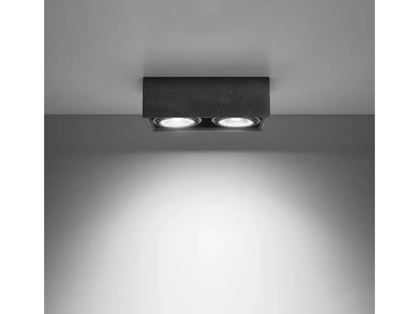 Sollux Lighting Plafón-Lámparas de techo Zentra industrial de concreto - 2 fuentes luminosas 4000K - L.27 x A.9 cm - Gris