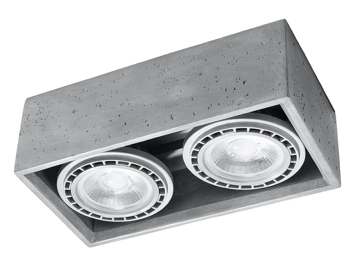 Sollux Lighting Plafón-Lámparas de techo Zentra industrial de concreto - 2 fuentes luminosas 4000K - L.27 x A.9 cm - Gris