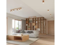 Best Sollux Lighting Lámparas de techo Zezu escandinavo de madera - 6 fuentes luminosas 3000K - L.120 x A.20 cm - roble Marru00f3n