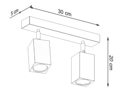 Sollux Lighting Lámparas de techo Zezu escandinavo de madera - 2 fuentes luminosas 3000K - L.30 x A.20 cm - roble Marru00f3n Hot
