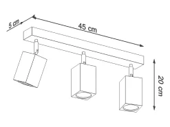 Discount Sollux Lighting Lámparas de techo Zezu escandinavo de madera - 3 fuentes luminosas 4000K - L.45 x A.20 cm - roble Marru00f3n