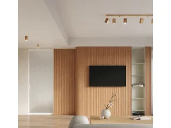 Discount Sollux Lighting Lámparas de techo Zezu escandinavo de madera - 3 fuentes luminosas 4000K - L.45 x A.20 cm - roble Marru00f3n
