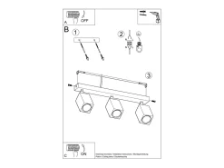 Discount Sollux Lighting Lámparas de techo Zezu escandinavo de madera - 3 fuentes luminosas 4000K - L.45 x A.20 cm - roble Marru00f3n
