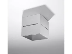 Outlet Sollux Lighting Lámparas de techo Zorbo moderno de aluminio - 1 fuentes luminosas 3000K - L.10 x A.10 cm - Gris
