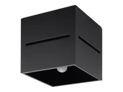 Hot Sollux Lighting Lámparas de techo Zorbo moderno de aluminio - 1 fuentes luminosas 3000K - L.10 x A.10 cm - Negro