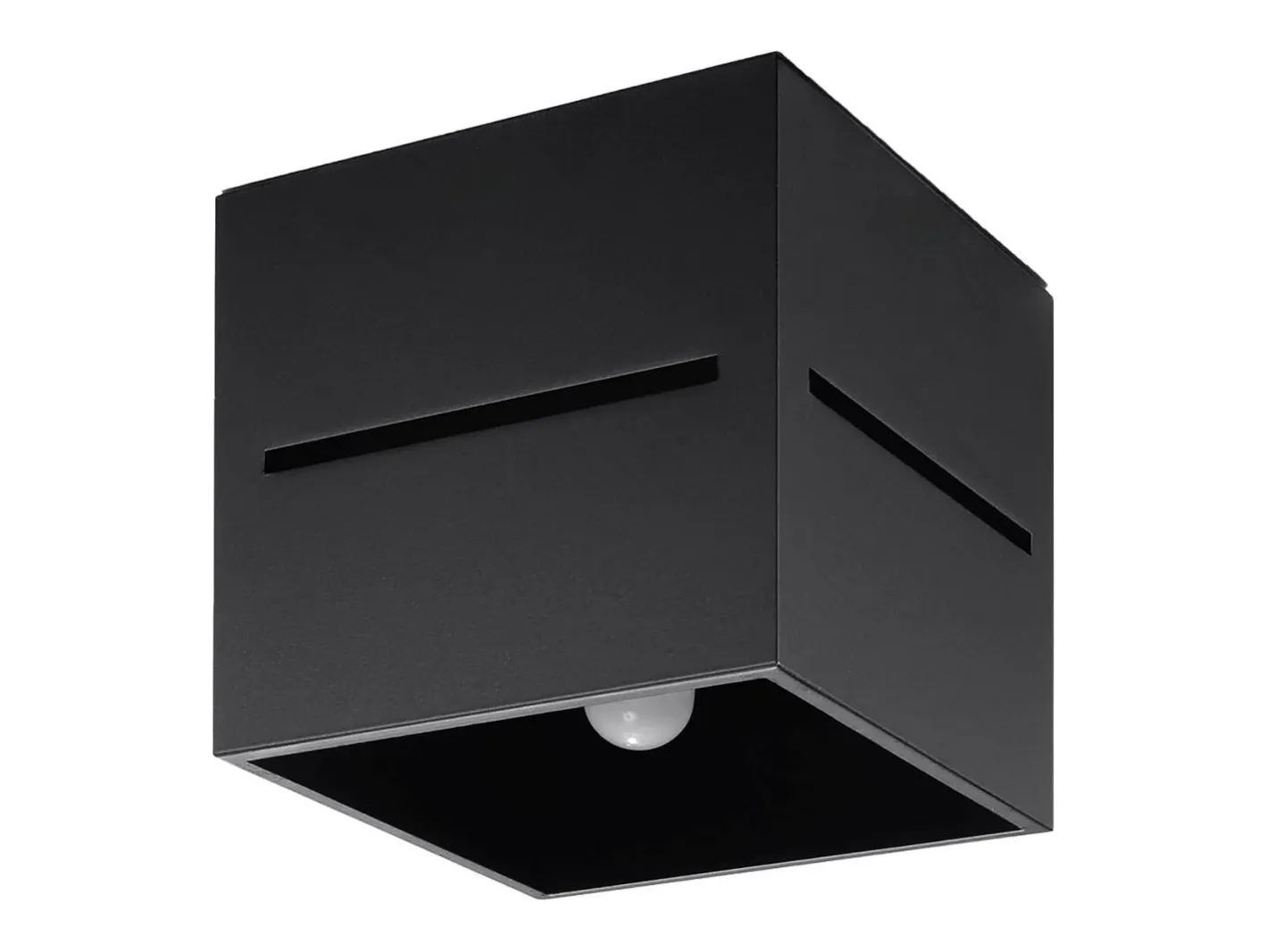 Hot Sollux Lighting Lámparas de techo Zorbo moderno de aluminio - 1 fuentes luminosas 3000K - L.10 x A.10 cm - Negro