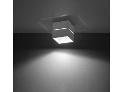 Sollux Lighting Plafón-Lámparas de techo Zorbo moderno de aluminio - 1 fuentes luminosas 4000K - L.10 x A.10 cm - Blanco