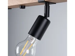 Clearance Sollux Lighting Lámparas De Techo Zuca Moderno De Acero/Madera - 4 Fuentes Luminosas - L.89 X A.14 Cm - Madera Negra Negro