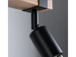 Sollux Lighting Plafón-Lámparas De Techo Zuca Moderno De Acero/Madera - 2 Fuentes Luminosas - L.38 X A.14 Cm - Madera Negra Negro