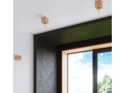 Sollux Lighting Plafón-Lámparas de techo Zxina escandinavo de madera - 1 fuentes luminosas 4000K - L.10 x A.10 cm - madera natural Color natural claro