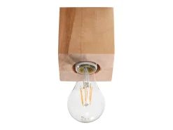 Sollux Lighting Plafón-Lámparas de techo Zxina escandinavo de madera - 1 fuentes luminosas 4000K - L.10 x A.10 cm - madera natural Color natural claro