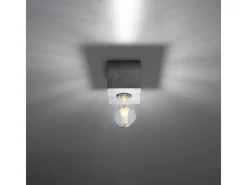 Sollux Lighting Plafón-Lámparas de techo Zxina industrial de concreto - 1 fuentes luminosas 4000K - L.10 x A.10 cm - Gris