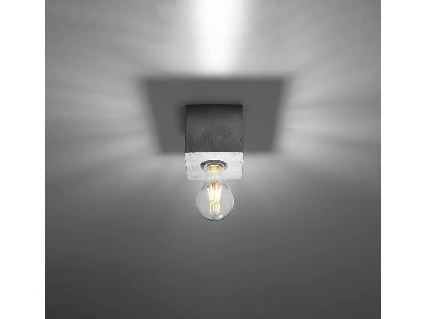 Sollux Lighting Plafón-Lámparas de techo Zxina industrial de concreto - 1 fuentes luminosas 4000K - L.10 x A.10 cm - Gris