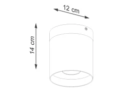 Sollux Lighting Plafón-Lámparas de techo Zyn escandinavo de madera/aluminio - 1 fuentes luminosas 3000K - L.12 x A.14 cm - /madera natural Blanco